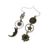 Asymmetrical Sunflower Earrings With Moon Design Trendy 2024 Summer Jewelry