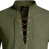 Men's Casual And Fashionable Cotton And Linen Solid Color Round-neck Long-sleeved