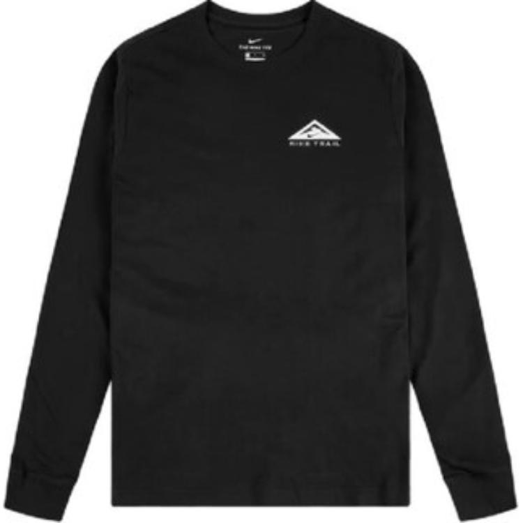 

Nike Футболка с круглым вырезом и длинным рукавом Dri-Fit Letter Print, мужские топы, черная CZ9822-010 XL