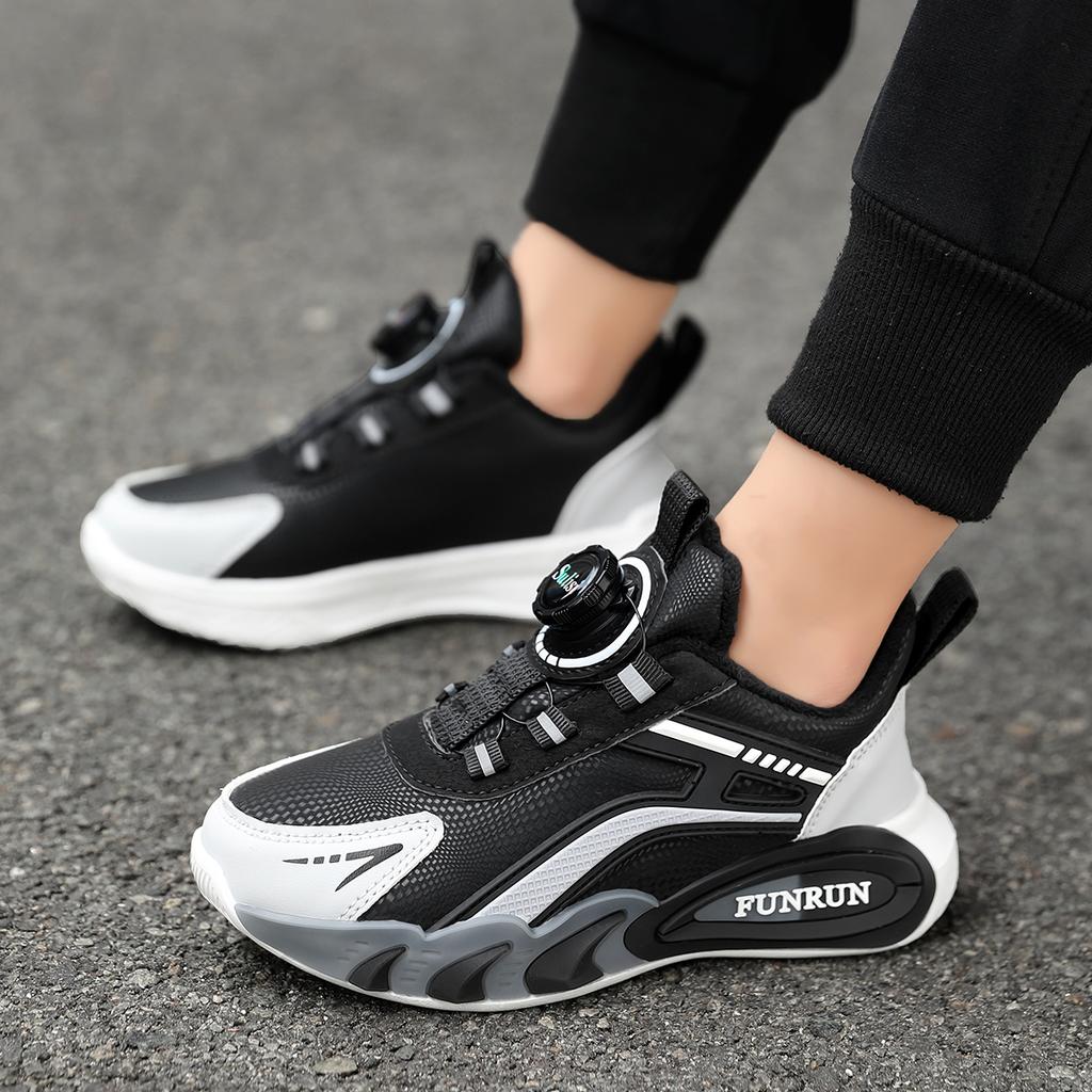 Adidași de bumbac sport casual de iarnă pentru băieți, țin cald, pantofi de mers și alergat pentru studenți, adidași de tenis cu platformă