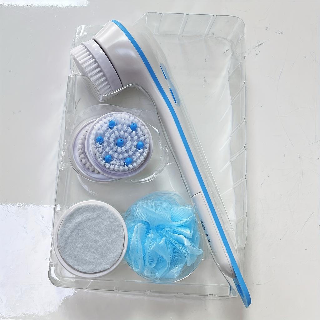 Electric Bath Brush with Long Handle, Soft Bristle Body Scrubber, Exfoliating Shower Brush for Deep Clean & Skin Massage