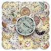 50pcs Vintage Clock Graffiti Creative Stickers - Waterproof Decor for Phone Cases & Suitcases