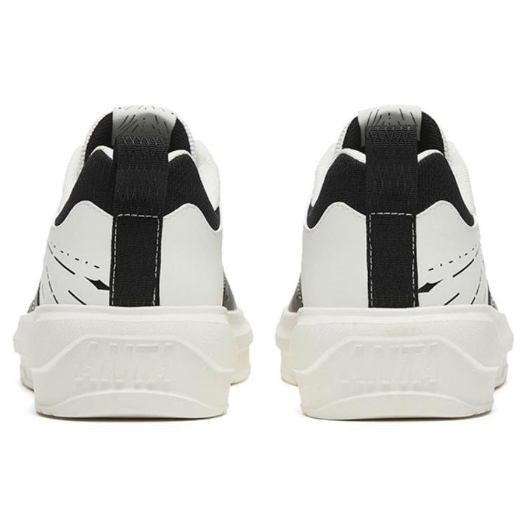 New Anta Young Generation Anti Slip And Wear Resistant Lightweight Low Top Skateboard Shoes Black White 912328060-4