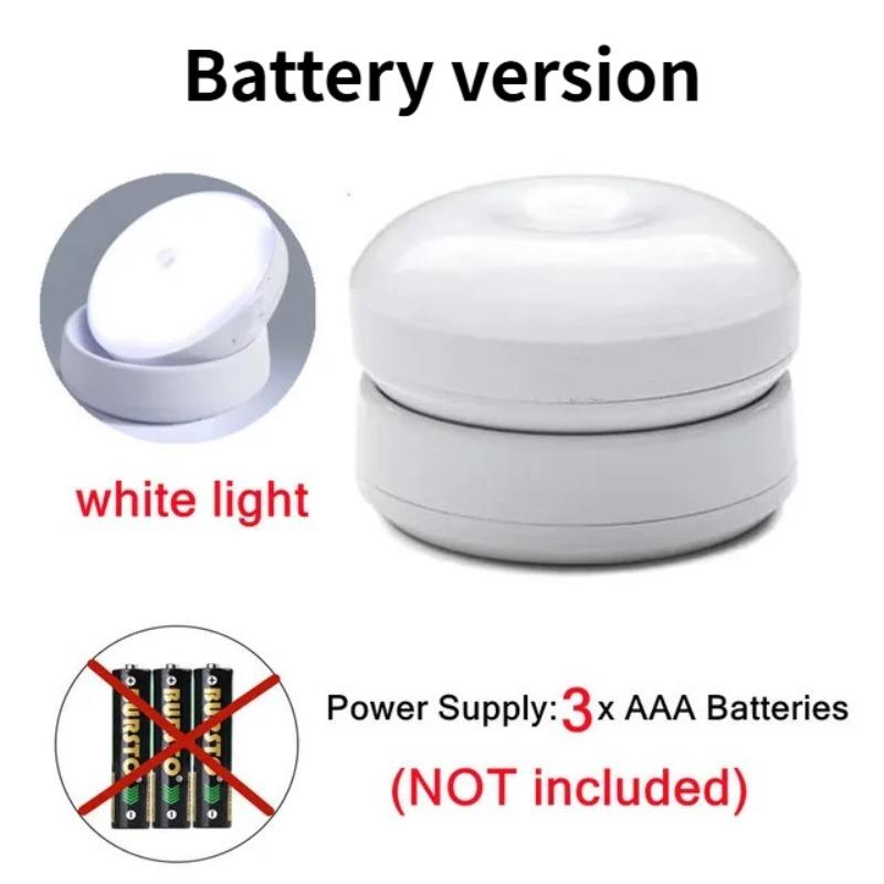LED Night Light Wireless Motion USB Charging Cabinet Night Lamp Bedside Table For Bedroom Home Closet Sensor Round Lights