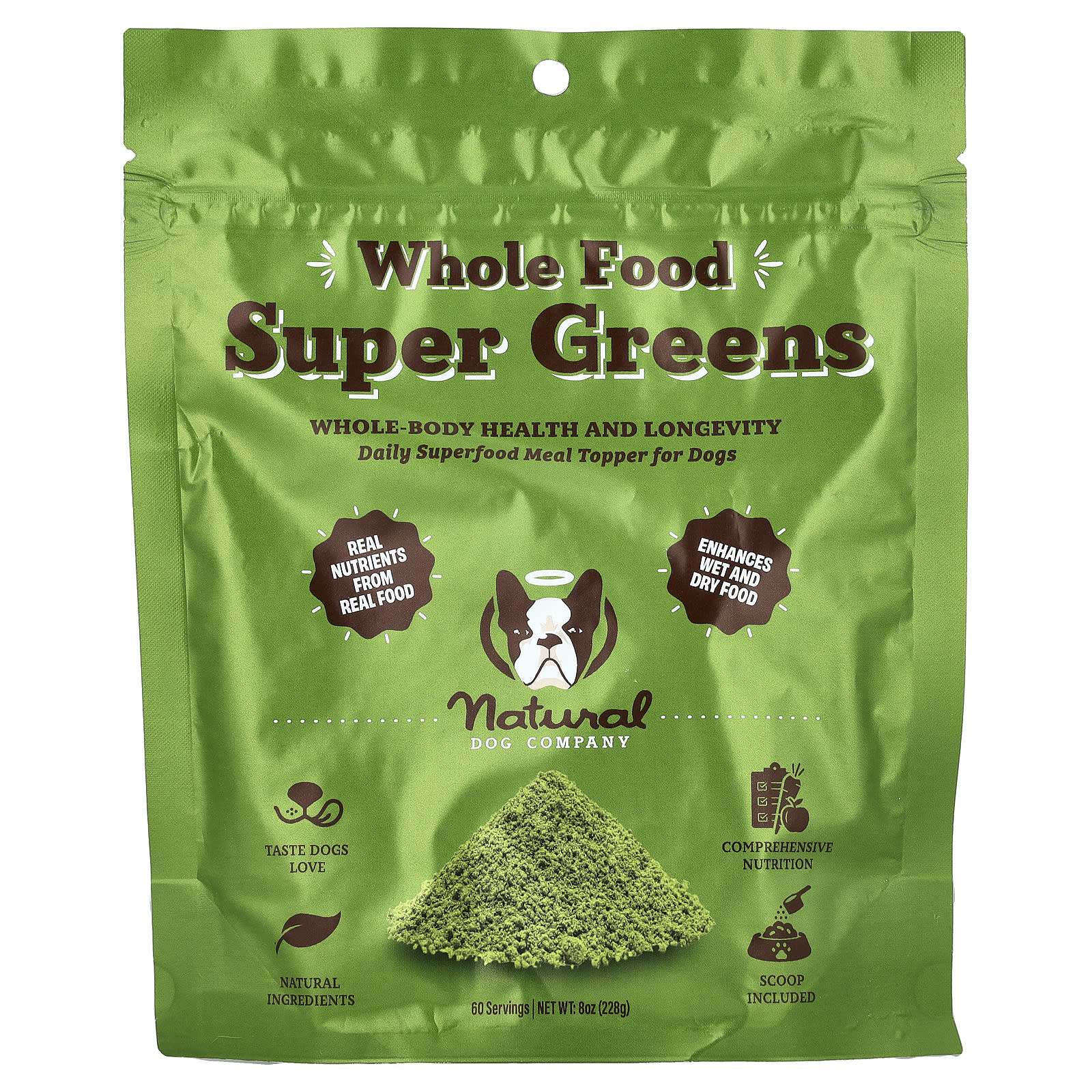 

Natural Dog Company, Натуральная еда Super Greens, для собак, 8 унций (228 г)