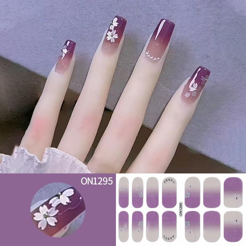 Nail Art No-bake Nail Stickers Full Stickers, 14-finger No-bake Gel Nail Stickers, Nail Art Full Stickers