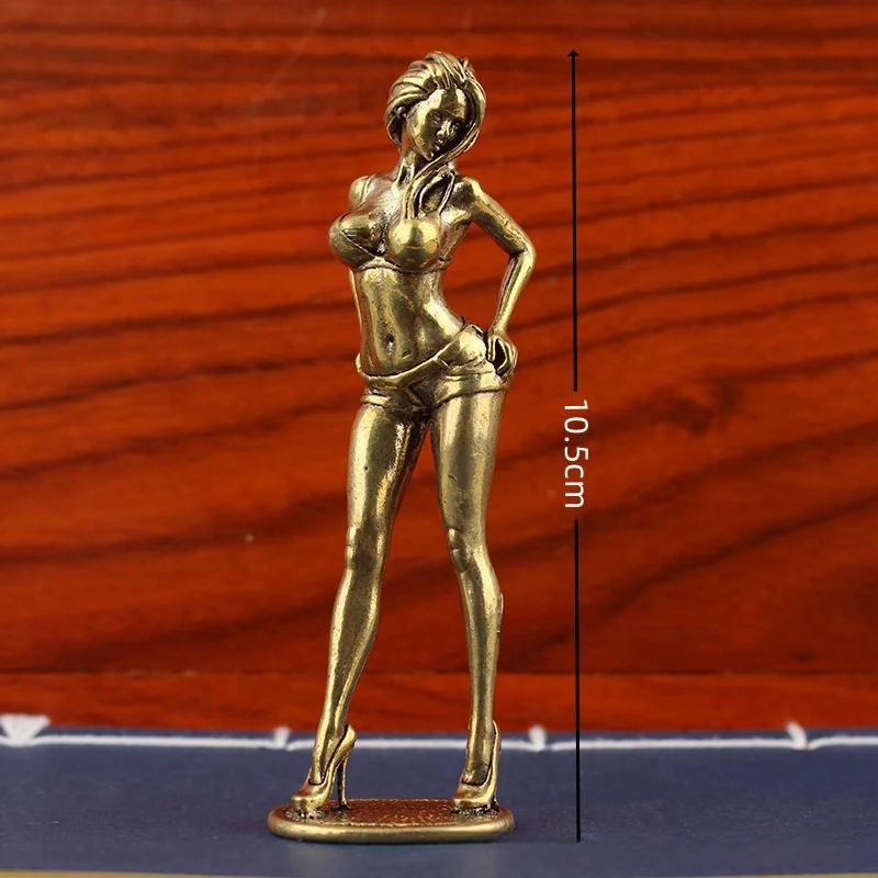 Solidny Metal Piękna Kobieta Ornament Seksowne Bikini Piękno Figurka Model Dziewczyny Kolekcjonerska Statuetka Prezenty Dla Mężczyzny Braci