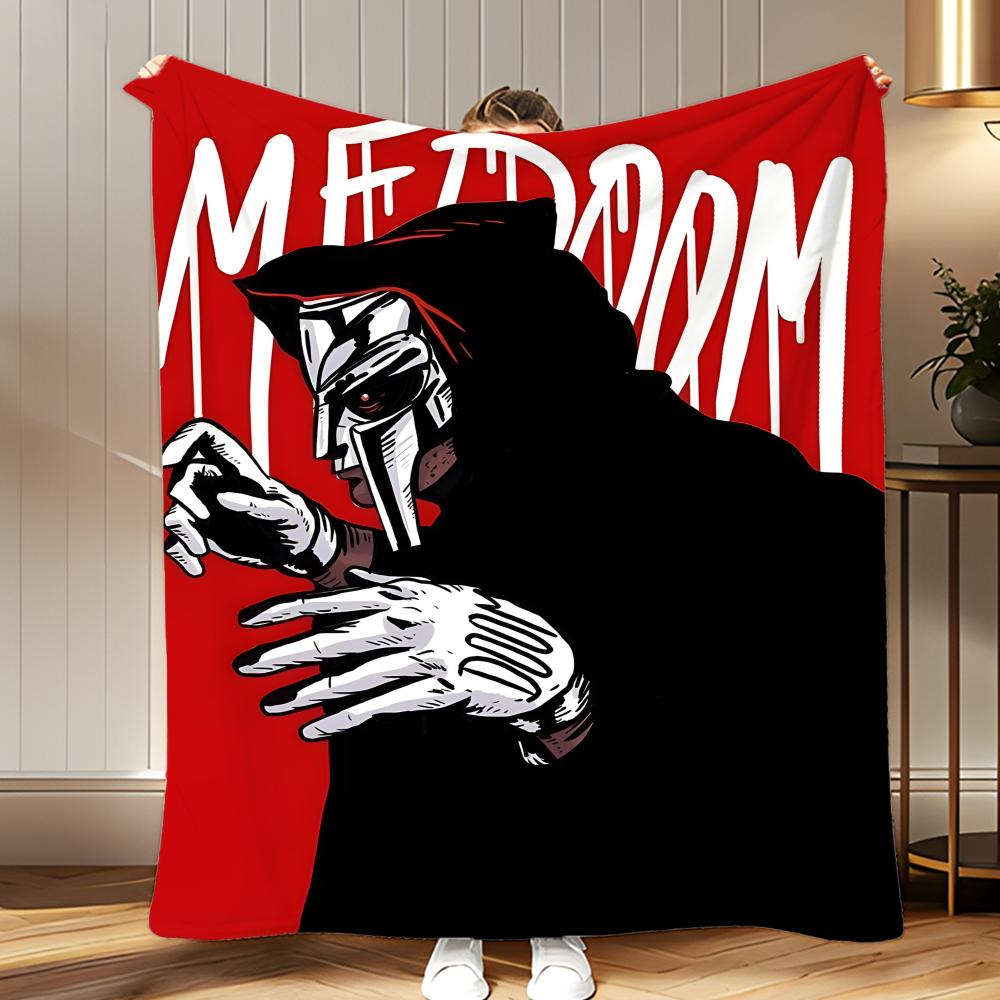 Hiphop Artist MF DOOM Throw Soft Coral Fleece Blanket 310gsm Fluffy Warm Throw for Sofa Bed Couch Bedroom Decor