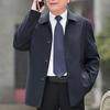 Męska kurtka wiosenno-jesienna z długim rękawem, kołnierzykiem jednorzędowym, jednokolorowym, biznesowym marynarką, płaszczem codziennym