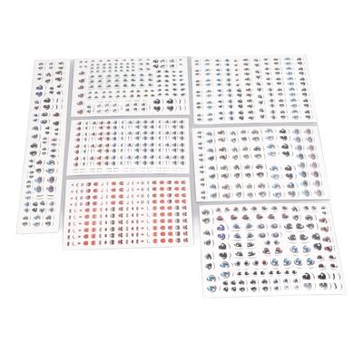 7pcs Colorful Doll Eyes Stickers Self Adhesive Doll Mouth Stickers DIY Clay Crafts