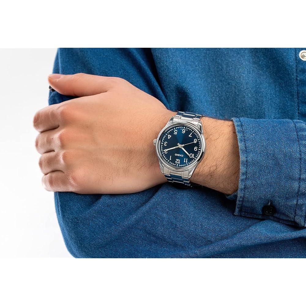 Casio MTP-V005D-2B4 Men's Standard Stainless Steel Blue Dial Analog Watch 40mm