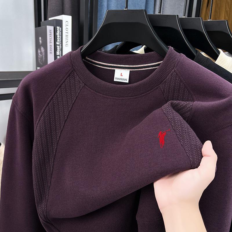 Men's Autumn 2025 Long-Staple Cotton Drop Shoulder Hoodie - Trendy Loose Fit, Long Sleeve