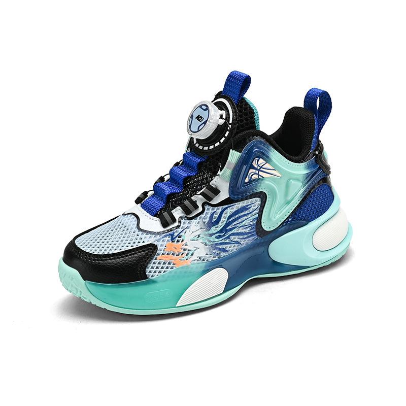 Boys' sports shoes summer single net hollow 2025 new children's shoes basketball shoes medium and older children's non-slip running shoes