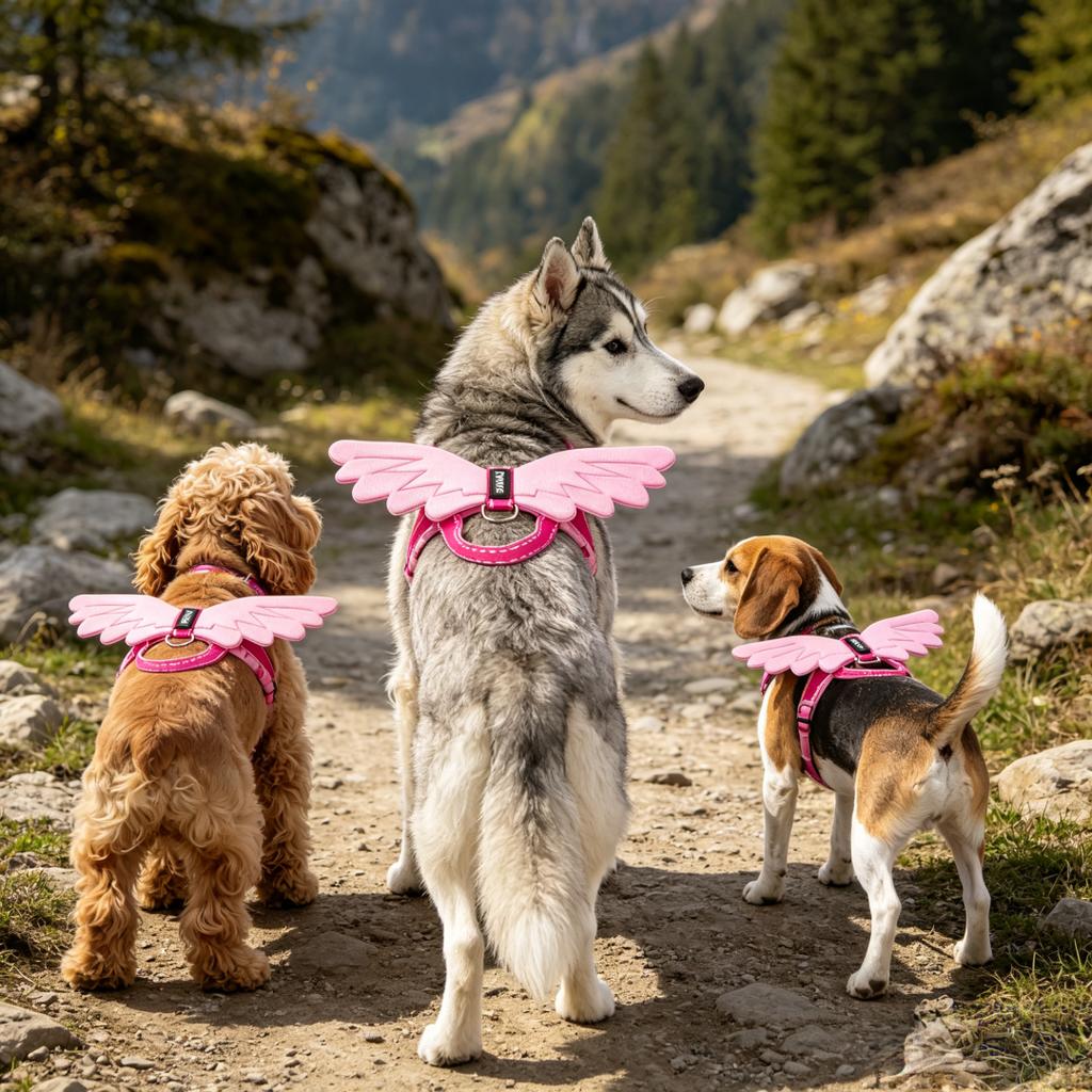 Angel Wings Dog Harness Vest Soft Neoprene Padded No Pull Breathable Pet Harness Adjustable Safety Vest for Small Medium Dog