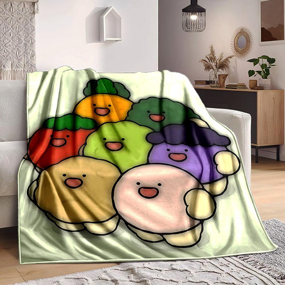 

1pc Cute Vegetable Characters Blanket Warm, Cozy, And Soft, Suitable for Sofas, Beds, Cars, And Office Use.Perfect for Camping And Travel, Making It a 100x150cm