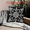 Damask Pillow Cover 2D Faux Embroidery Print Cushion Case Vintage Gothic Home Decor Gift