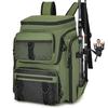 Fish Tackle Lure Organizer Storage Backpack Multi-layer Large-Capacity Design Waterproof Fishing Bag with Rod Holders