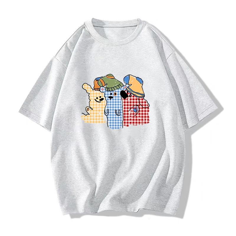 Fun Cartoon Printed Cotton Short-sleeved T-shirt Women's Summer New American Loose T-shirt Half-sleeved Top