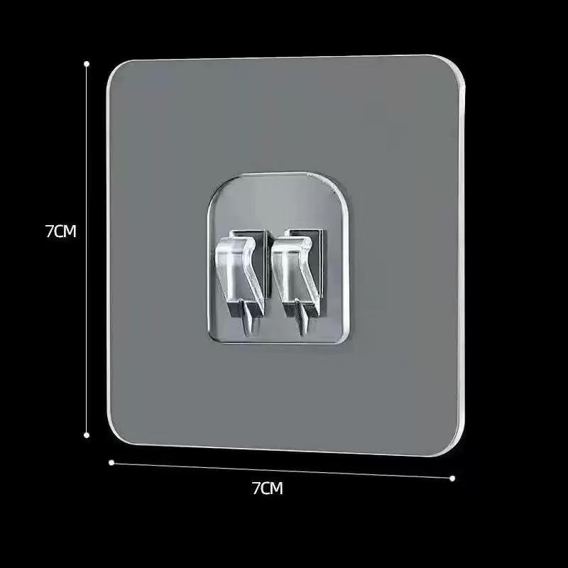 Clear No-Drill Adhesive Hooks: Strong, Traceless, Creative Wall Hooks for Kitchen & Bathroom