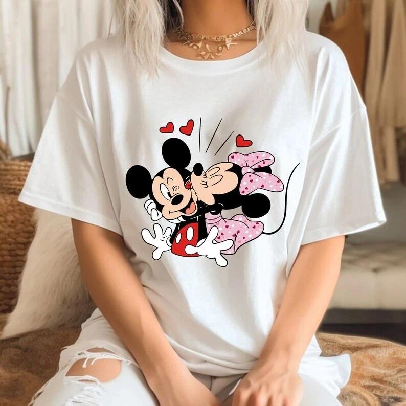 Minnie Kissing Mickey Mouse Happy Valentines Day Gift For Fan Tshirt Unisex Unisex S