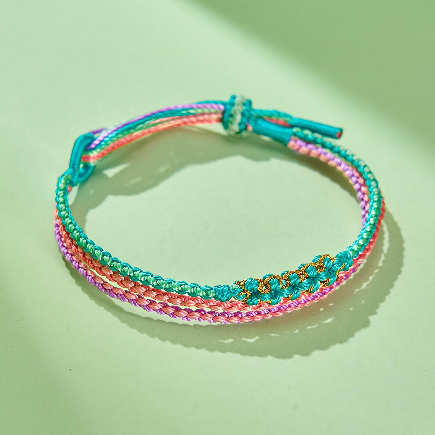Five-Color Dragon Boat Festival Peach Blossom Knot Bracelet for Men and Women - May Festival Blessing