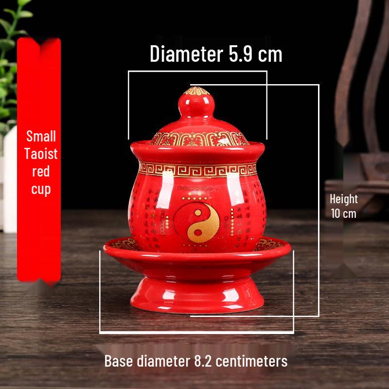 Coppa per Acqua per Altare Buddista in Ceramica di Loto con Mantra della Grande Compassione - Tazza per Offerte a Guanyin