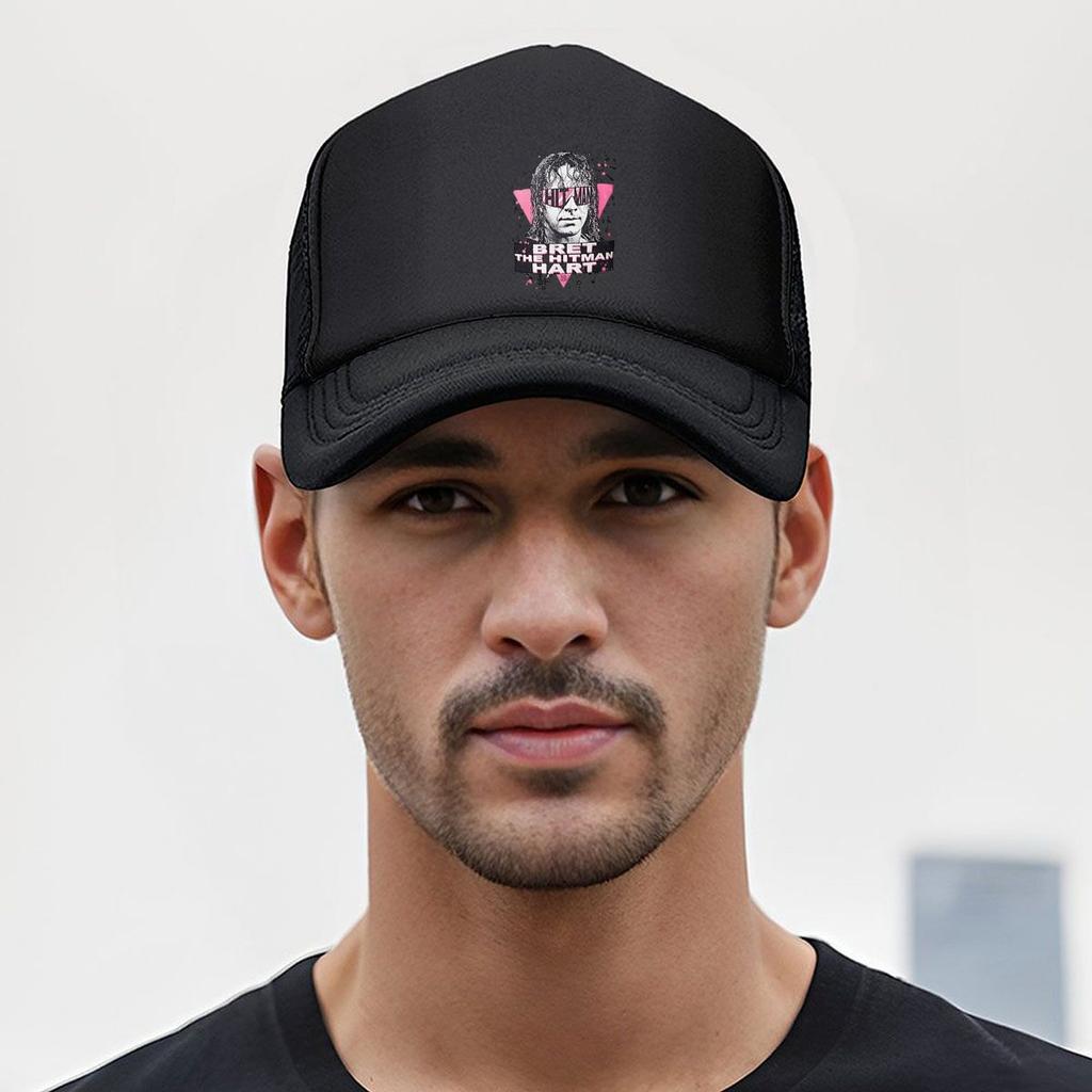 Bret ‘The Hitman’ Hart Wrestling Legend - Themed Graphic Portrait Art Mesh Baseball Cap
