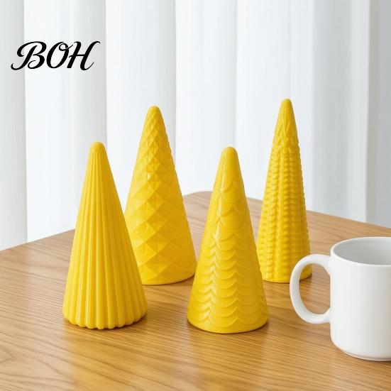 Christmas Tree Decorations Set 5Pcs Illuminated With/No LED Lights, Nordic Style Luminous Decorative Figurine Tabletop Ornaments, Cone for Home Office