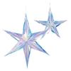 3D Neon Lights Five-pointed Star Pull Flower Pendant Christmas Decorations Home Decorations Fake Star Pendants Party Supplies
