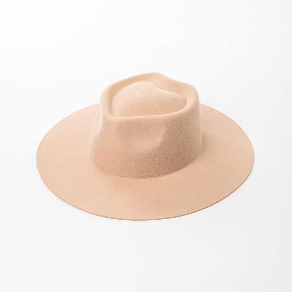 Wollfilz Fedora Hut Pfeilspitzenhut Herren und Damen Fedora Panama Damen Herbst und Winter Panama Hut Breitkrempiger Hut Fedora