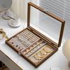 Vintage Wooden Jewelry Organizer Box - Dustproof Display Case For Rings, Necklaces, Earrings & Bracelets - Multipurpose Storage