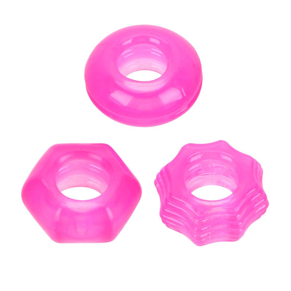Cock Ring Silicone Male Masturbator Crystal Penis Ring Sex Toys for Men 3Pcs/set Adult Products Delay Ejaculation