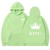 Women's Crown Print Loose Hoodie - Thickened Autumn/Winter Pullover