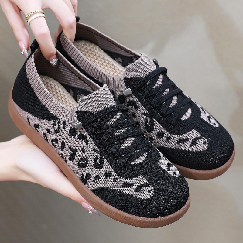 New Summer Casual Women's Shoes Fashion Leopard Print Flat Shoes Breathable Wear-resistant Comfortable Soft Sole Women's Shoes