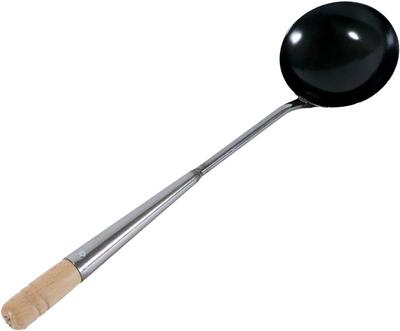 Kanda Iron Ladle with Wooden 10cm Diameter X 31cm 130cc Made In Product Number Professional Commercial Kanda Iron Chinese Ladle Handle, Handle,