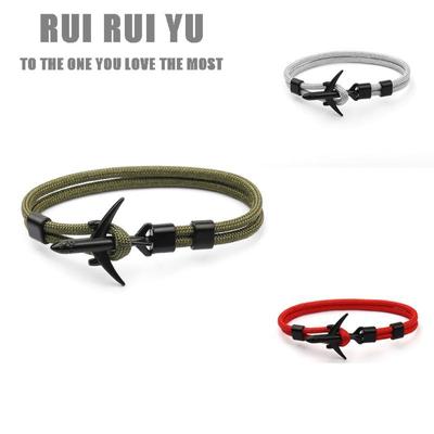 RUI RUI YU Braccialetti con ancoraggio per aereo Corda con ciondolo 550 Bracciale con paracord Ganci sportivi Gioielli