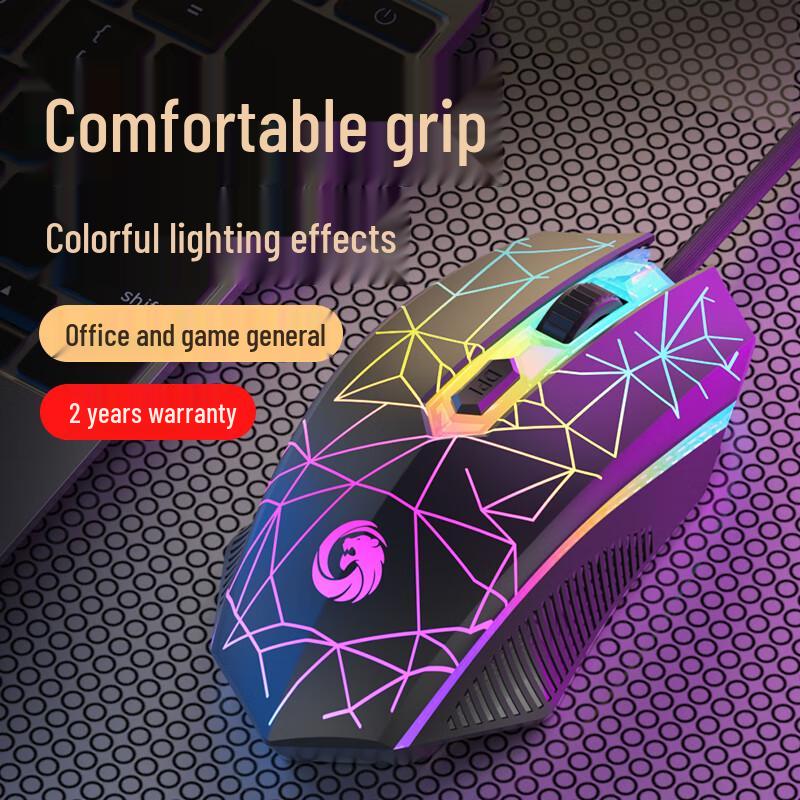You Shi Left-Handed Wired RGB Gaming Mouse