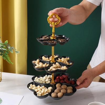Yousheng Obstschale Korbständer für Küchenarbeitsplatte 3 Etagen Platzsparend Obsthalter Lebensmittel Tablett Organizer für Obst Snacks Desserts