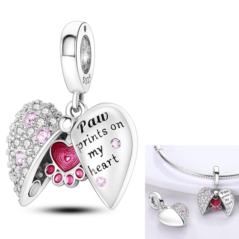 Copper Charms Pink Butterfly Perfume Beads Fit Original Bangle Charm Bracelet Fine Diy Women Jewelry Gift