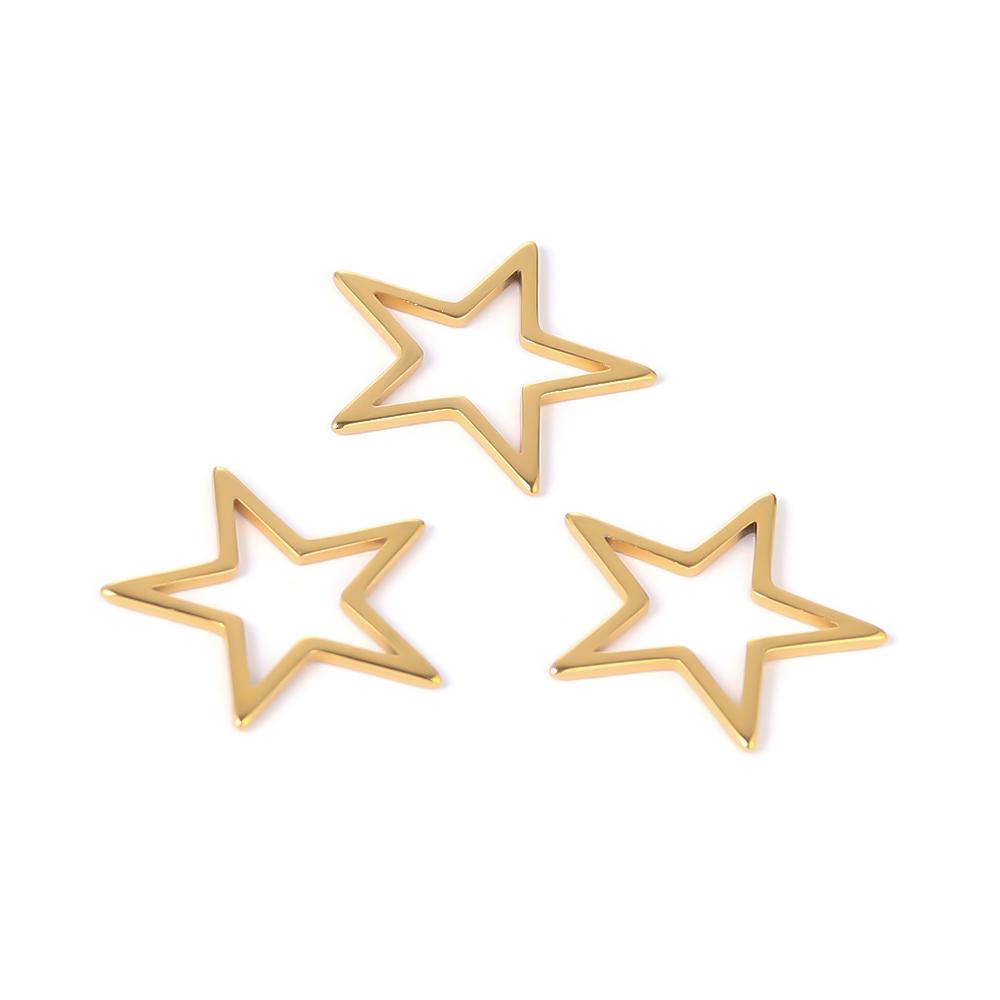 Semitree 10pcs 17mm Star Charms Stainless Steel Bracelet Connectors Necklace Pendant DIY Jewelry Making Handcrafted Accessories