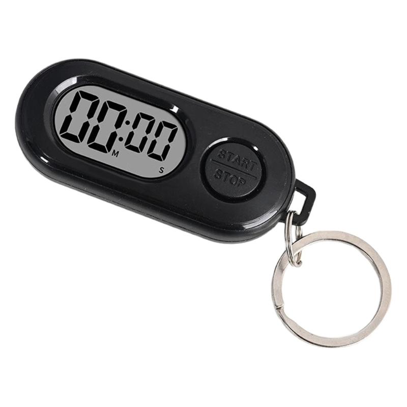 Mini Keychain Timer Design Accurate Digital Timing for Students Professional Kitchen Sports Activity чёрный