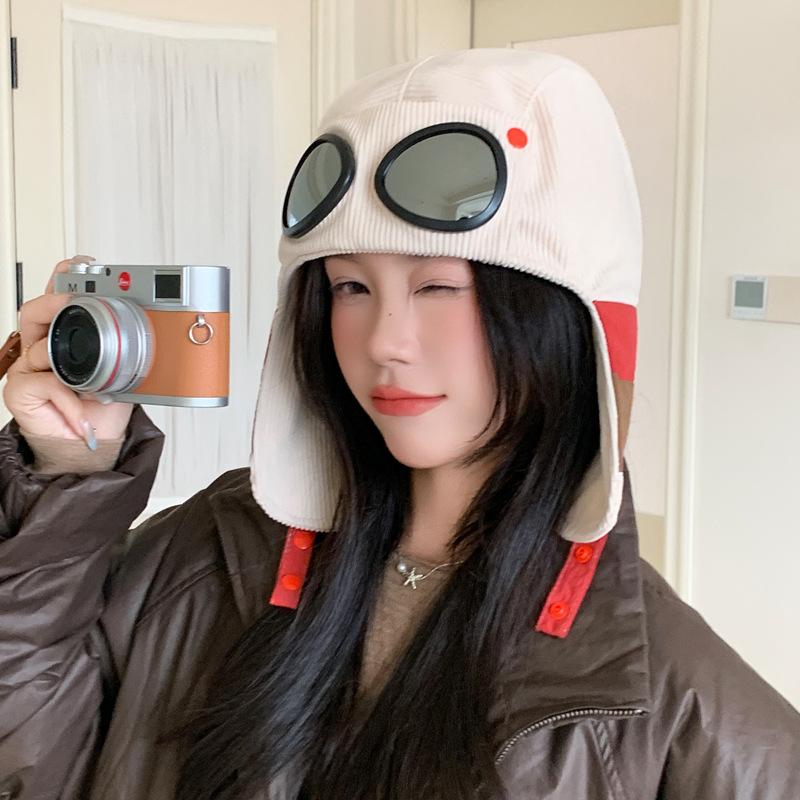 

Осень и зима милые универсальные ветрозащитные очки шляпа-пилот мужские и женские флисовые наушники для сохранения тепла Average Size