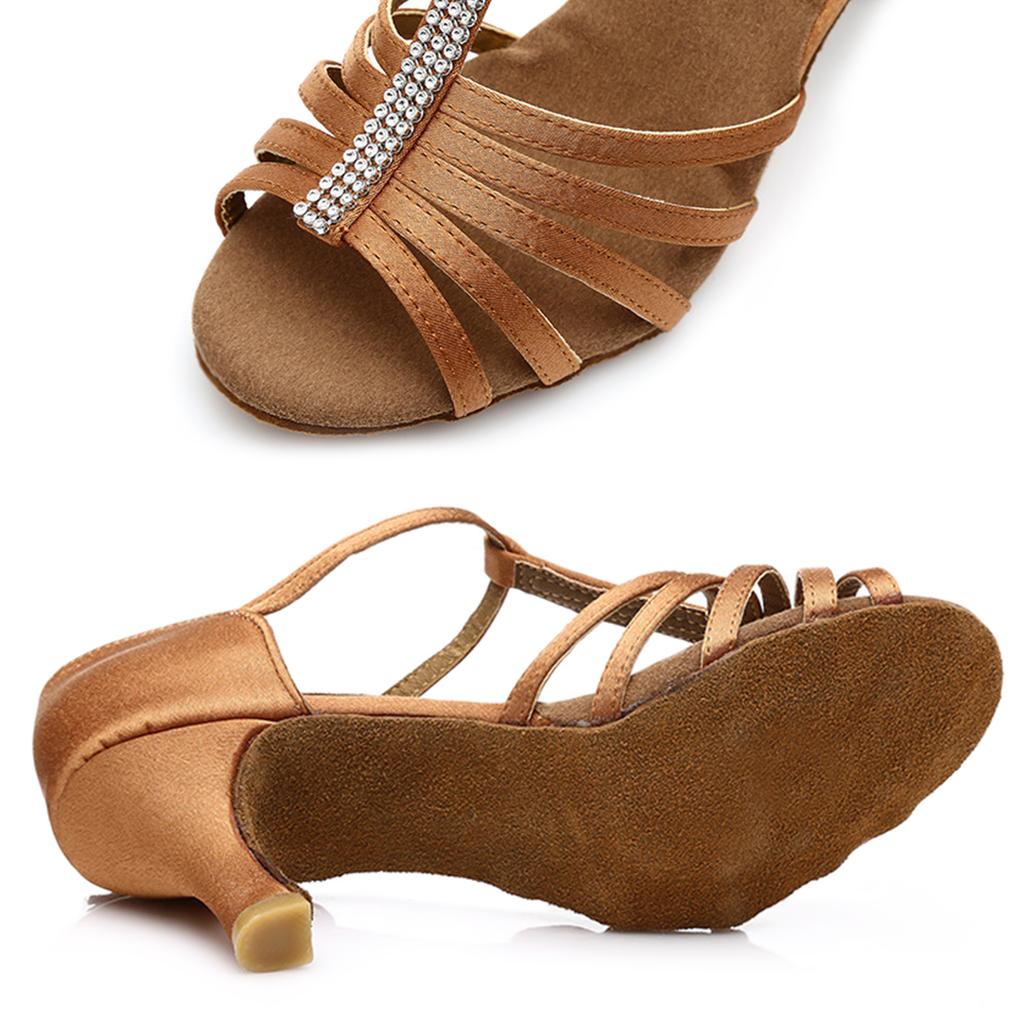 Buty Do Tańca Latino Na Obcasie Sara 7 Cm Jasnobrązowe 40