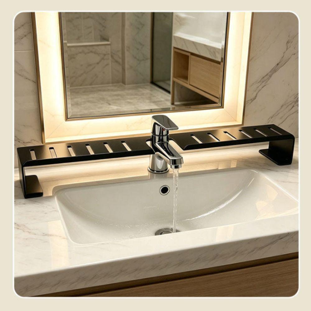 No‑drill /drill‑free Faucet Shelf Vertical Sink Countertop Organizer  Makeup Cosmetic Storage