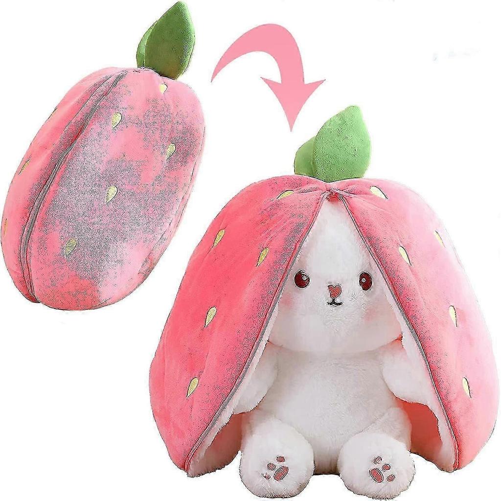 Rabbit Muppet Toys, 2023 New Strawberry/Carrot Bunny Plush, Reversible Carrot Strawberry Plush Cute Bunny Plushie