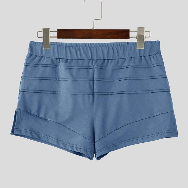 INCERUN Men Drawstring Elastic Waist Fitted Beach Sports Mini Shorts Homewear 3XL