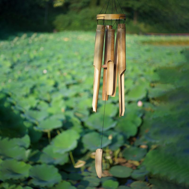 Bamboo Wind Chime: Outdoor Asian-Inspired Courtyard, Balcony, and Camping Ornament