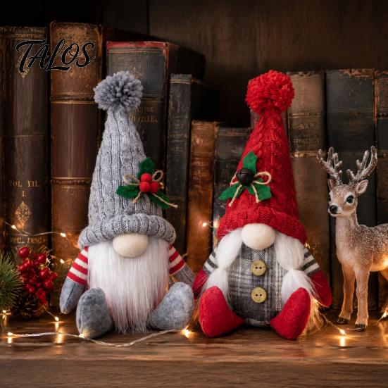 Holiday Hanging Ornaments Faceless Plush Doll, Christmas Tree Ornaments, Knitted Rudolf Stuffed Decorative Baubles Toy, Nordic Window Tabletop Display