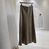 Acetic Acid Satin Fishtail Skirt for Women In Autumn Simple Drooping Slimming Hip-shaped Mid-length Skirt