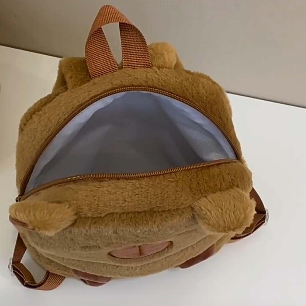 Cute Capybara Plush Backpack Embroidered Large Capacity School Bag Cartoon Animal Daypack  Students